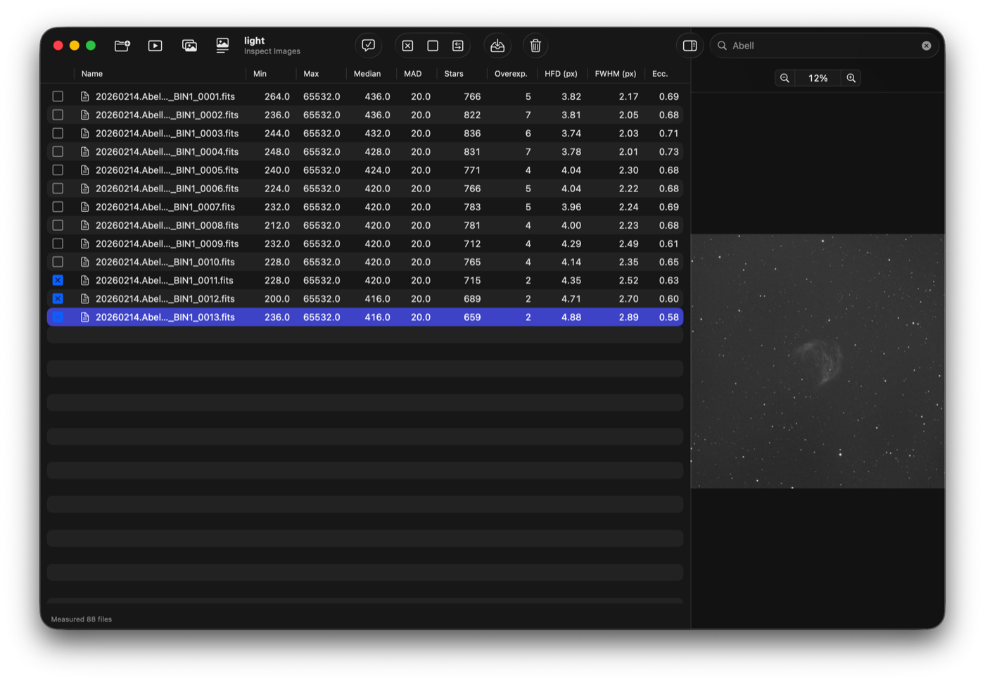 The image viewer with the side panel open