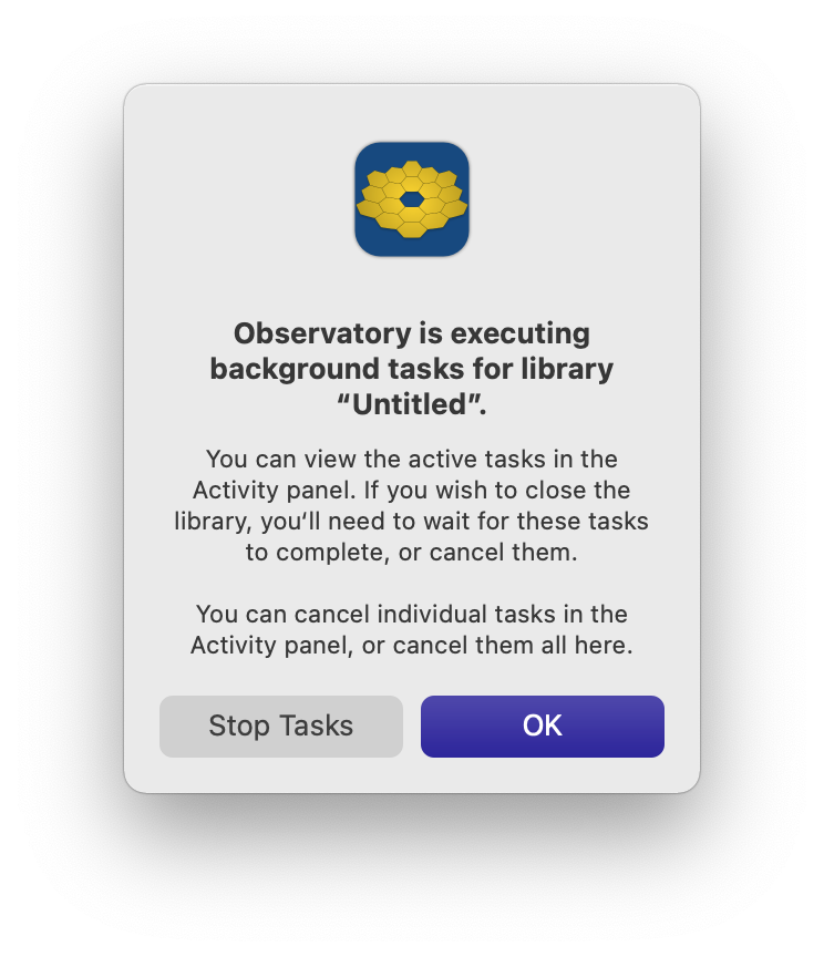 Background Tasks Warning