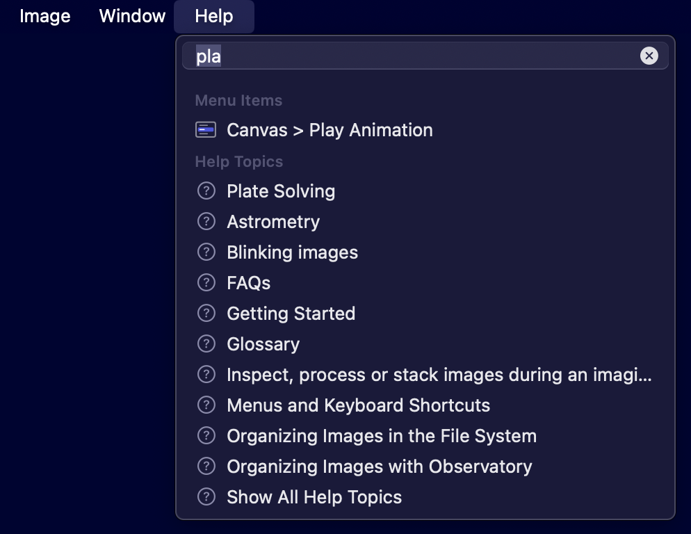 Help Menu